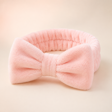 CJ Beauty soft pink bow spa headband