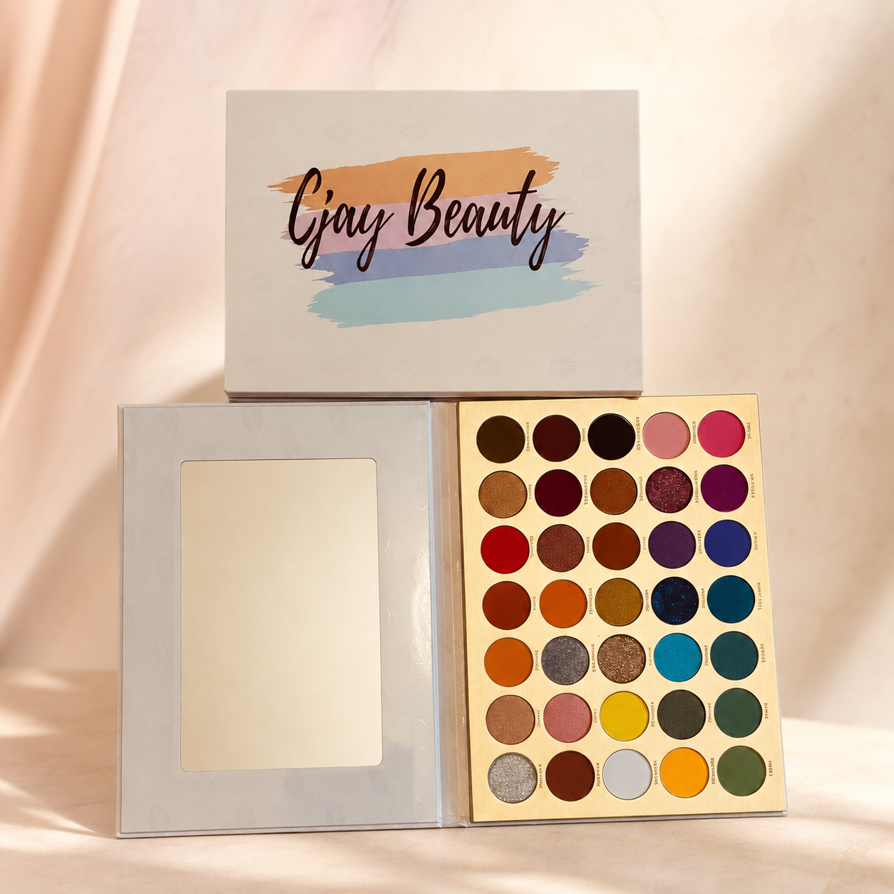 CJ Beauty 35-color eyeshadow palette with mirror